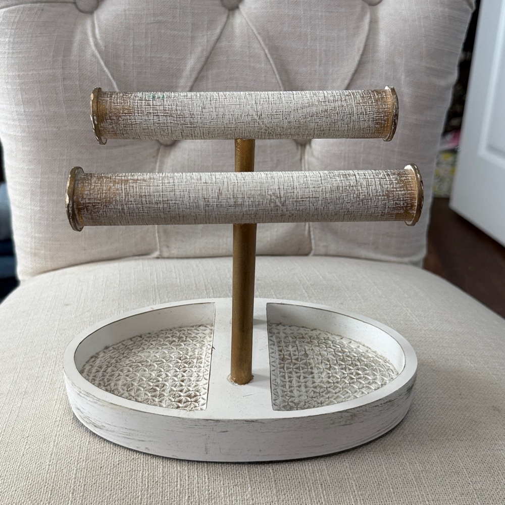 White and Gold Jewelry Stand